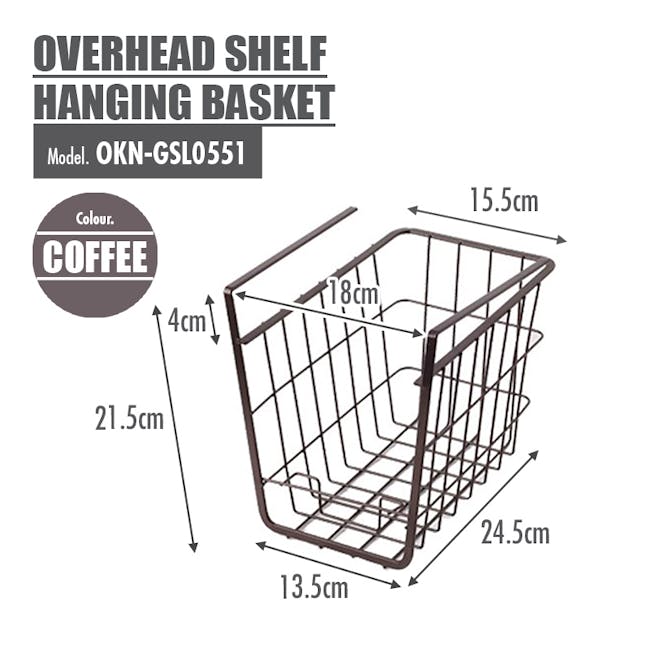 Small Overhead Shelf Hanging Basket - Matt Black - 6