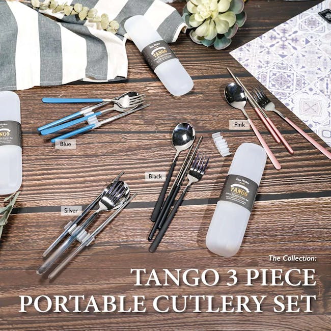 Table Matters Tango 3pc Portable Cutlery Set - Pink - 3