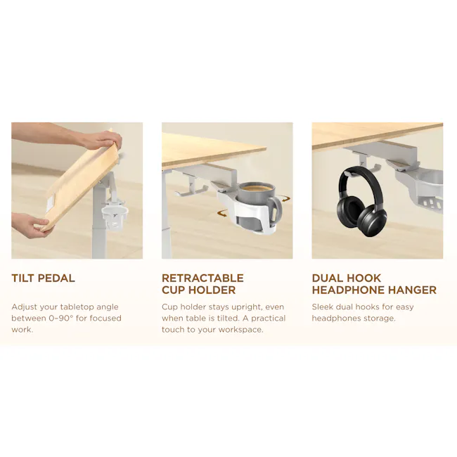 TTRacing TACTO Portable Standing Desk - Walnut - 3