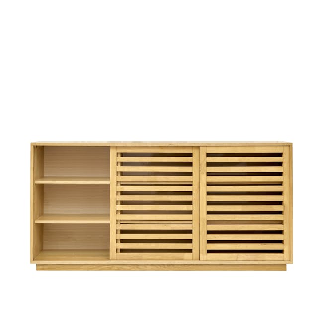 Keita Low Shoe Cabinet - Oak - 5