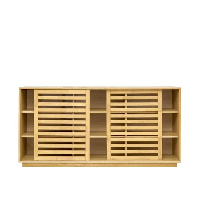 Keita Low Shoe Cabinet - Oak - 2