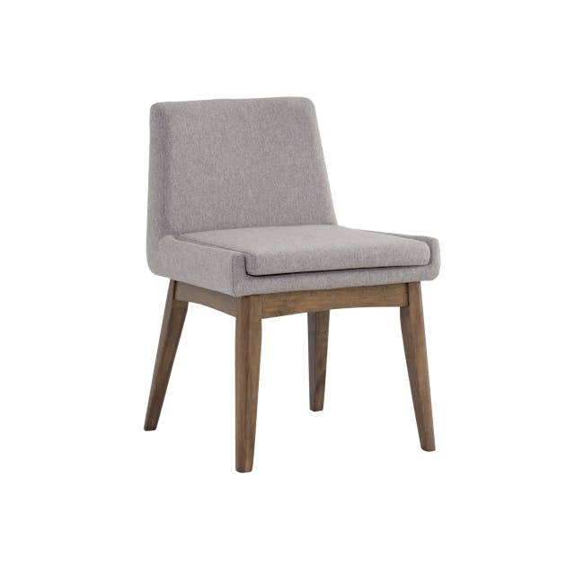 Clarkson Dining Table 1.8m in Cocoa with 4 Fabian Dining Chairs in Dolphin Grey - 13 - Grey upholstered chair, wooden legs