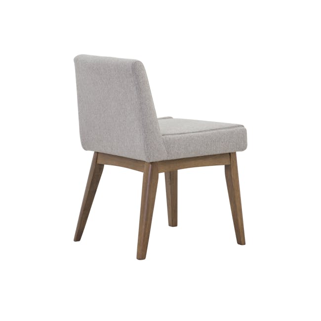 Clarkson Dining Table 1.8m in Cocoa with 4 Fabian Dining Chairs in Dolphin Grey - 19 - Grey upholstered chair, wooden legs