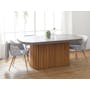 Ellie Concrete Dining Table 1.8m with 4 Fabian Armchairs in Natural, Dolphin Grey - 3