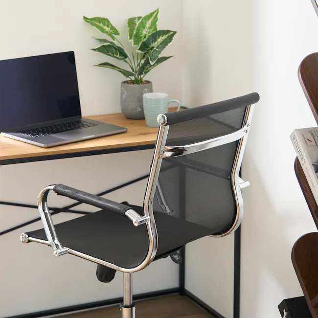 Elijah Mid Back Mesh Office Chair - Black - 3
