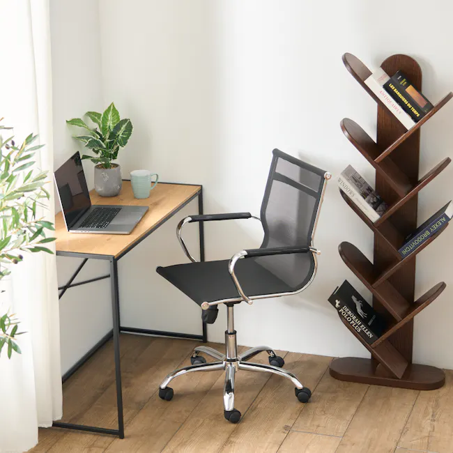 Elijah Mid Back Mesh Office Chair - Black - 2