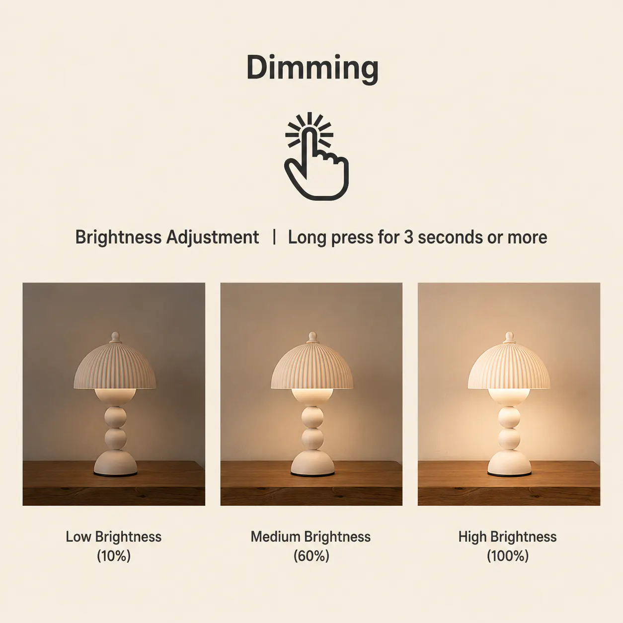 Charlotte LED Table Lamp - Sand White - 7