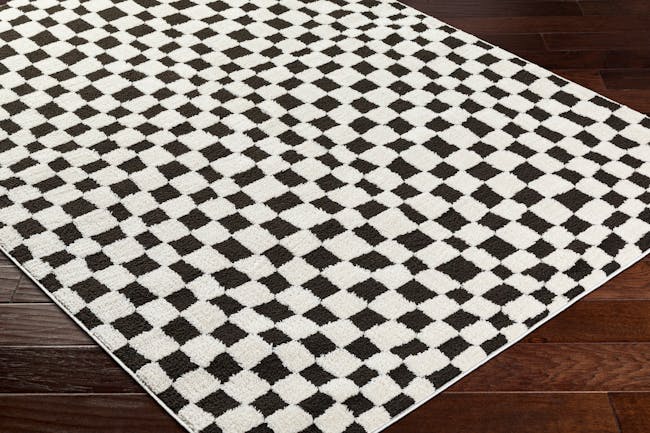 Adler Low Pile Checkerboard  Rug - Black (3 Sizes) - 5