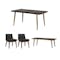 Cadencia Dining Table 1.6m with Cadencia Bench 1.3m and 2 Fabian Dining Chairs in Mud - 0