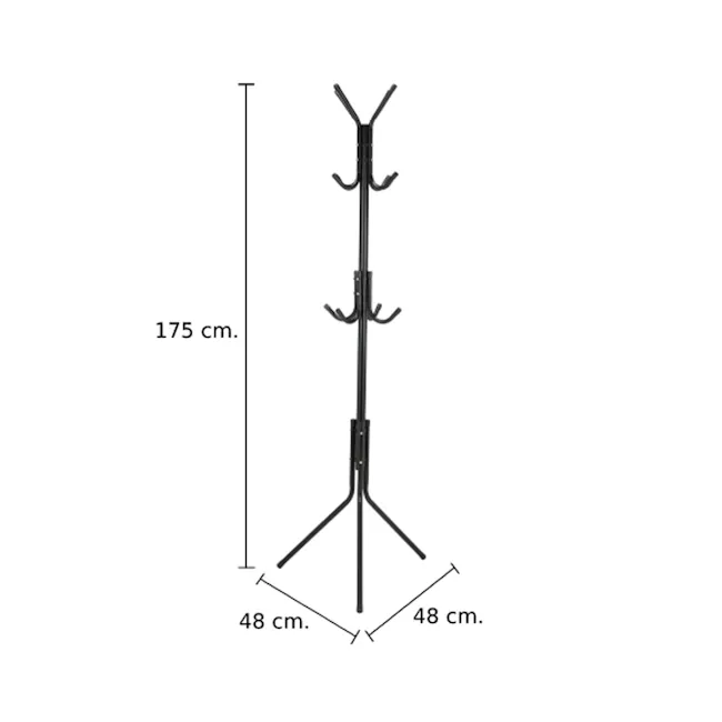 Hollie Multipurpose Rack - Black - 7 - Adjustable height stand with four tiers, Black metal frame with telescopic arms