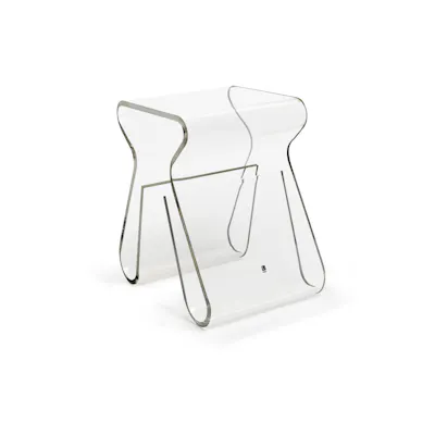 Magino Stool with Magazine Rack - Clear - Image 1