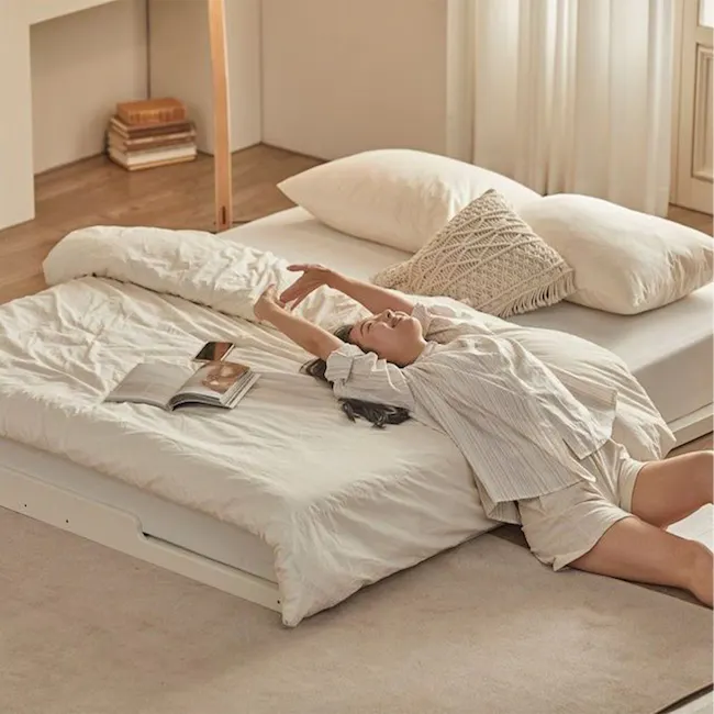 Akira Super Single Modular Floor Platform Bed - White - 5
