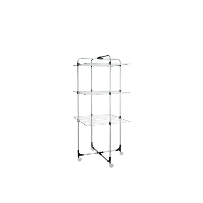 Metaltex Aliseo 3 Tier Laundry Drier - Silver - 1 - - Transparent metal shelving unit with four levels, - Compact, modern