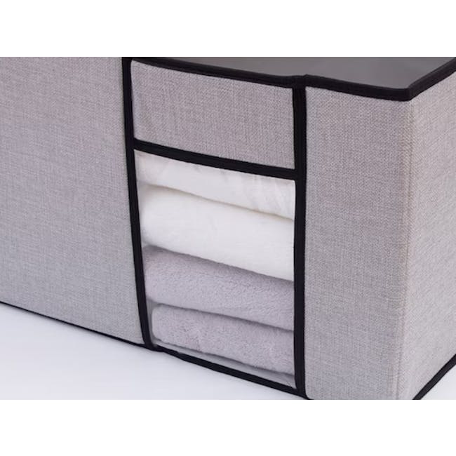 Jane Fabric Storage Case - Light Grey - Small - 3