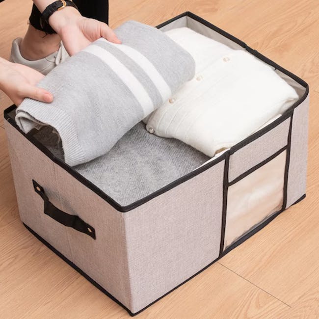 Jane Fabric Storage Case - Light Grey - Small - 6