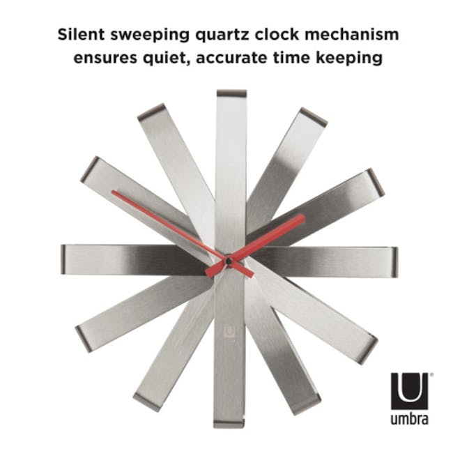 Ribbon Wall Clock - Steel, Umbra Home Accents