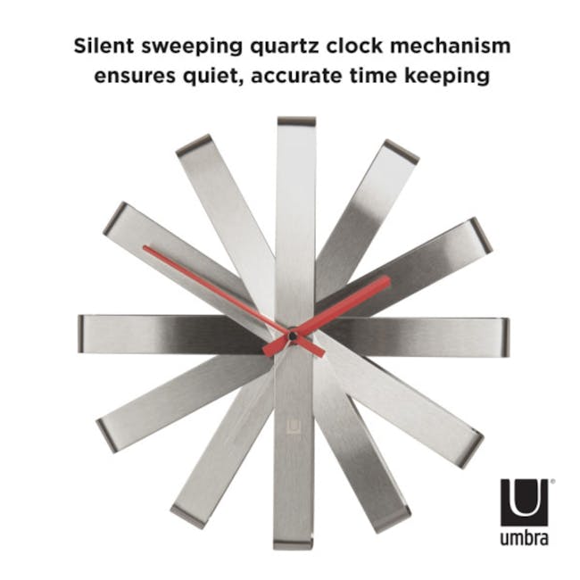 Ribbon Wall Clock - Steel - 4