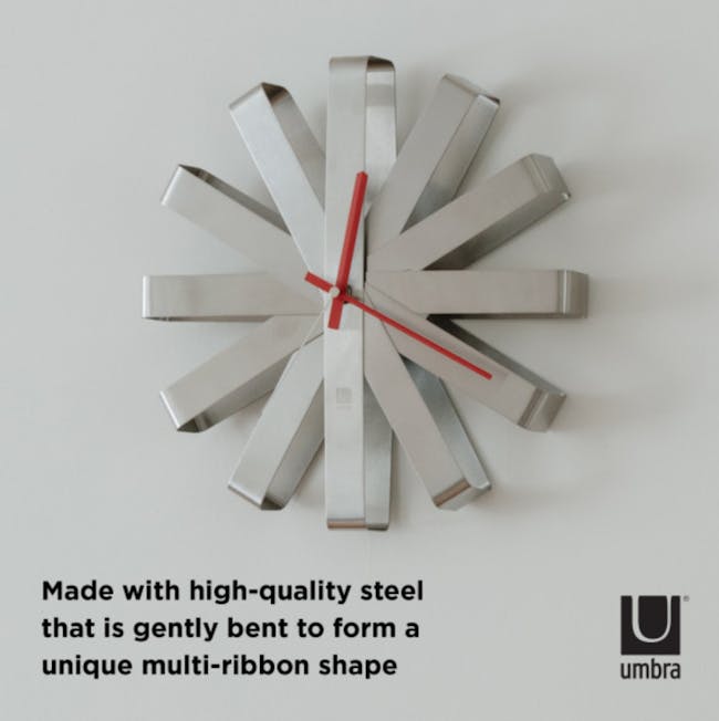 Ribbon Wall Clock - Steel - 3