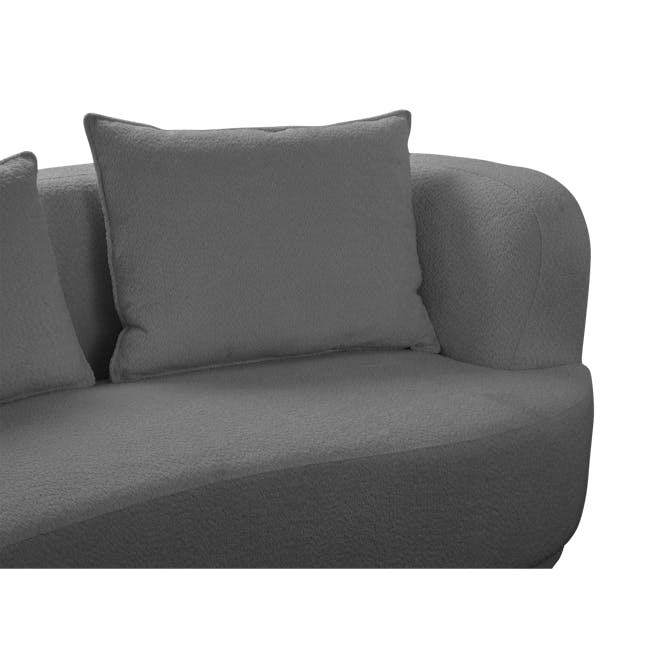 Holly 3 Seater Swivel Sofa - Dark Grey - 5 - Comfortable, plush sofa with soft, textured cushions., Sleek design with