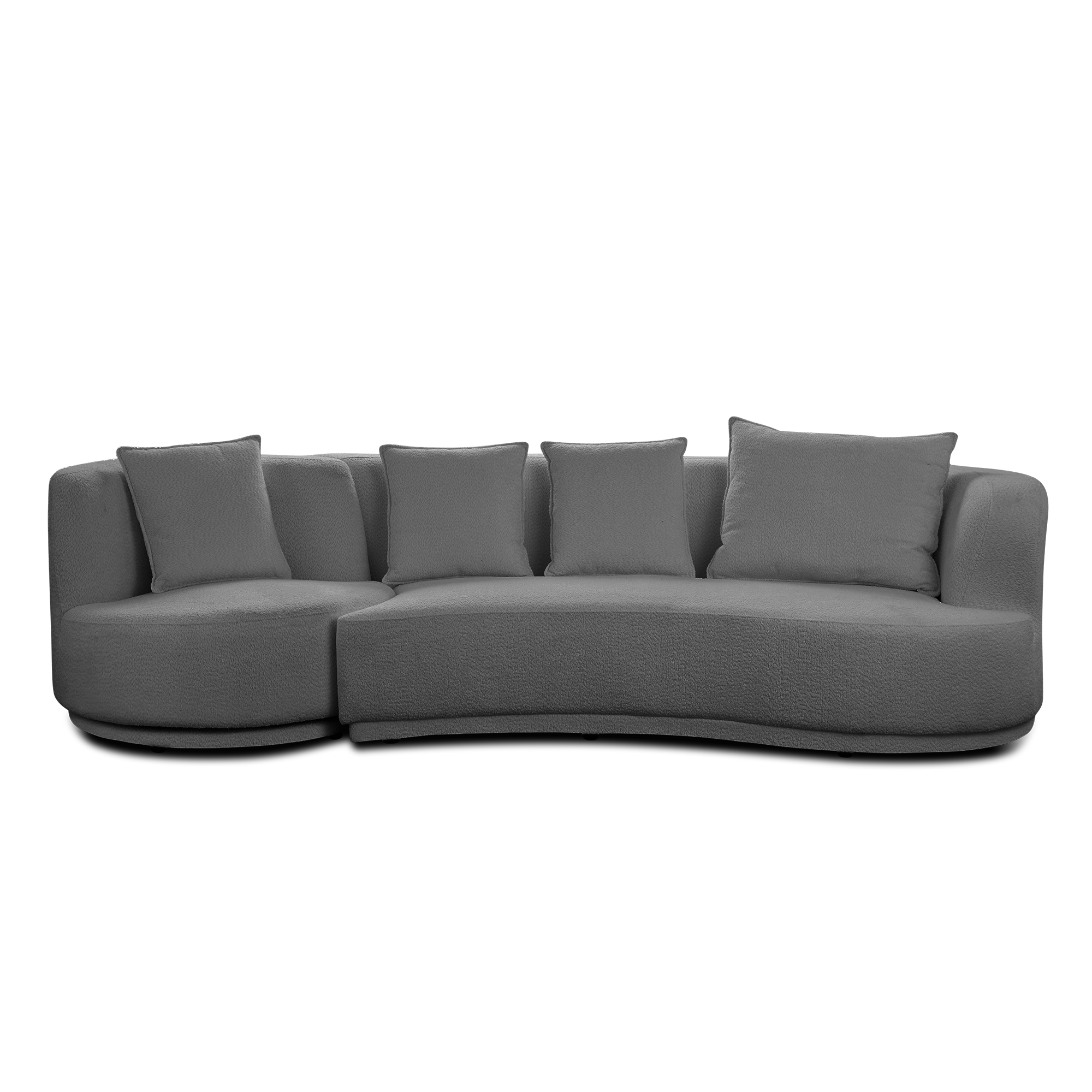 Holly 3 Seater Swivel Sofa - Dark Grey - Left Swivel