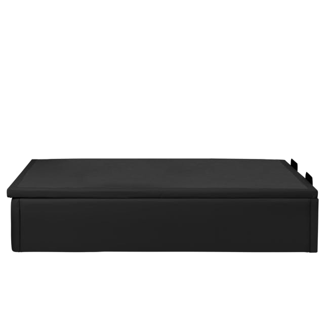 ESSENTIALS Super Single Storage Bed - Black (Faux Leather) - 6