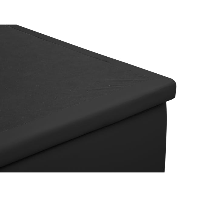 ESSENTIALS Super Single Storage Bed - Black (Faux Leather) - 9