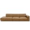 Milan 4 Seater Extended Sofa - Tan (Faux Leather) - 0