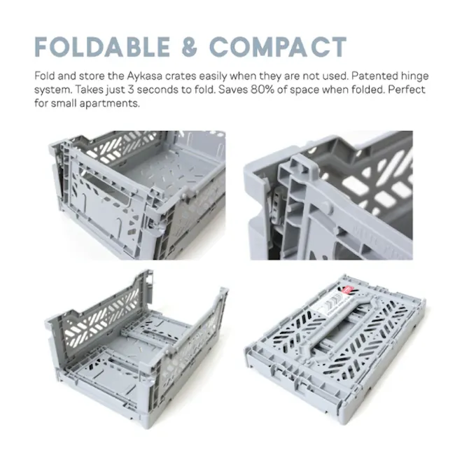 Aykasa Foldable Maxibox - Warm Taupe - 5 - Foldable, compact, easy to store, patented hinge system, 3 seconds folding time