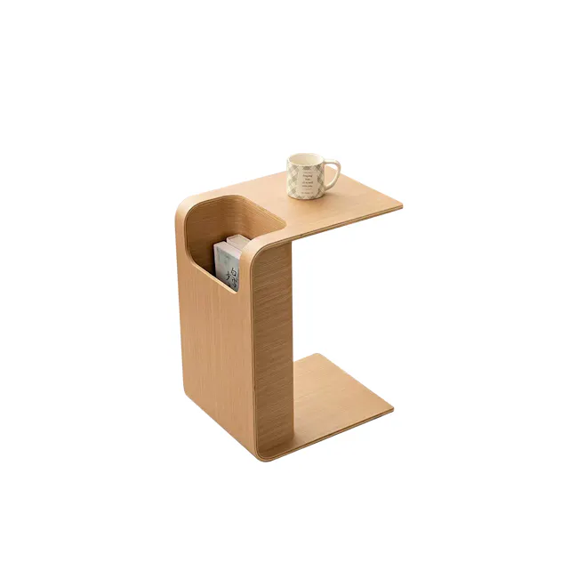 Jude Reversible Coffee / Side Table - Oak - 20 - Wooden shelf, minimalist design, open shelf, book storage, small shelf