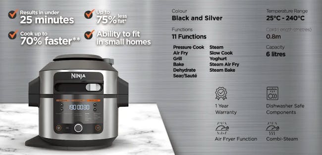 Ninja Foodi Smart 11-in-1 Multi Cooker with SmartLid OL550 - 4