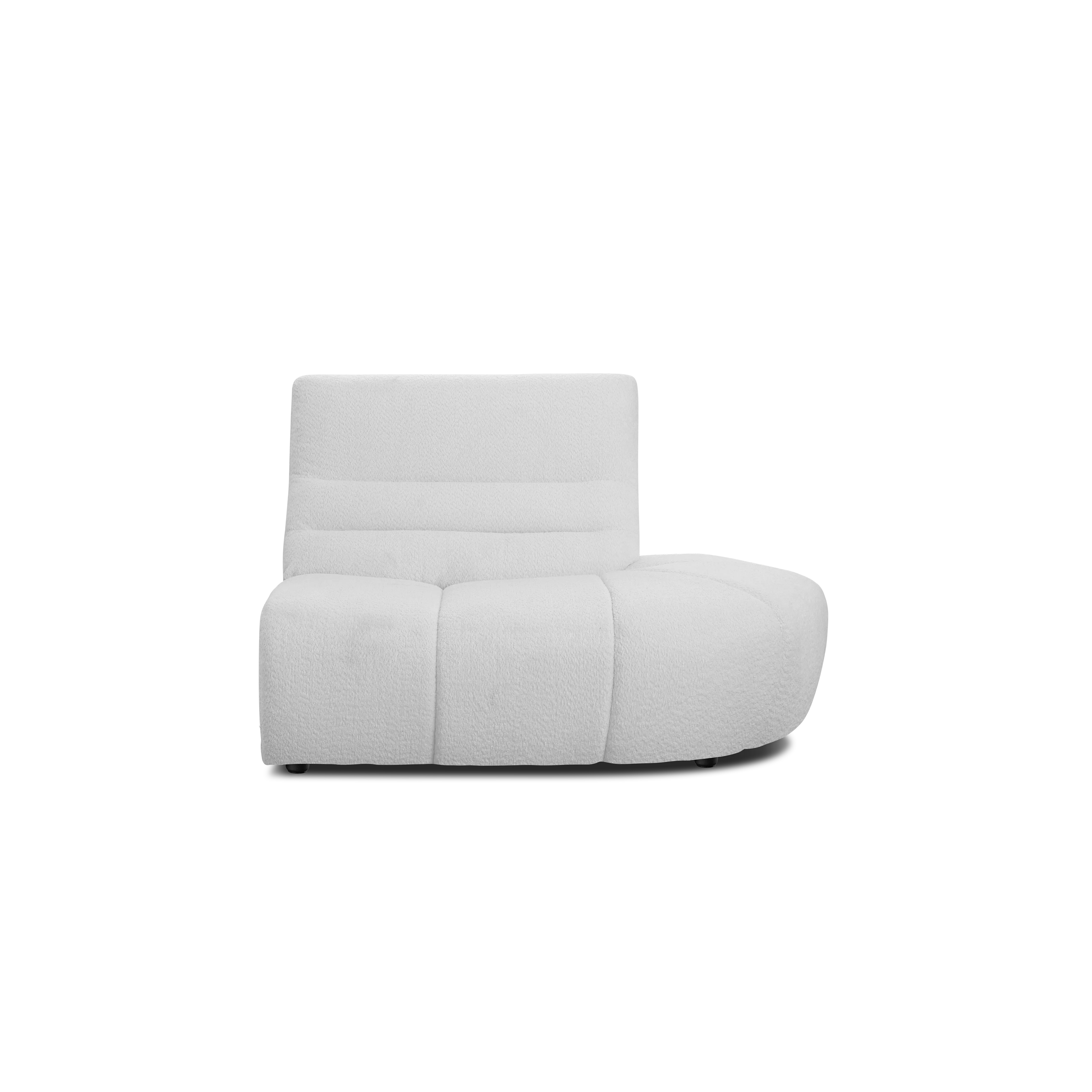 Tara 3 Seater Corner Extended Sofa - Grey - 26 - White upholstered lounge chair, minimalist design, soft fabric upholstery