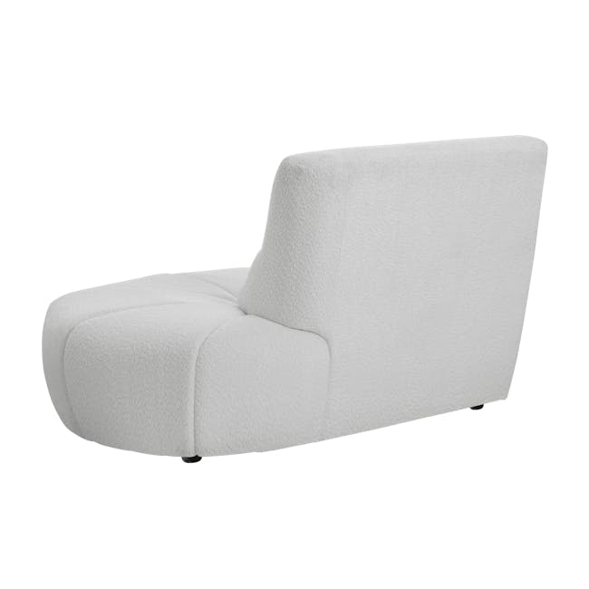 Tara 3 Seater Extended Sofa - Grey - 20 - White plush armchair, modern design, soft fabric upholstery, ergonomic shape