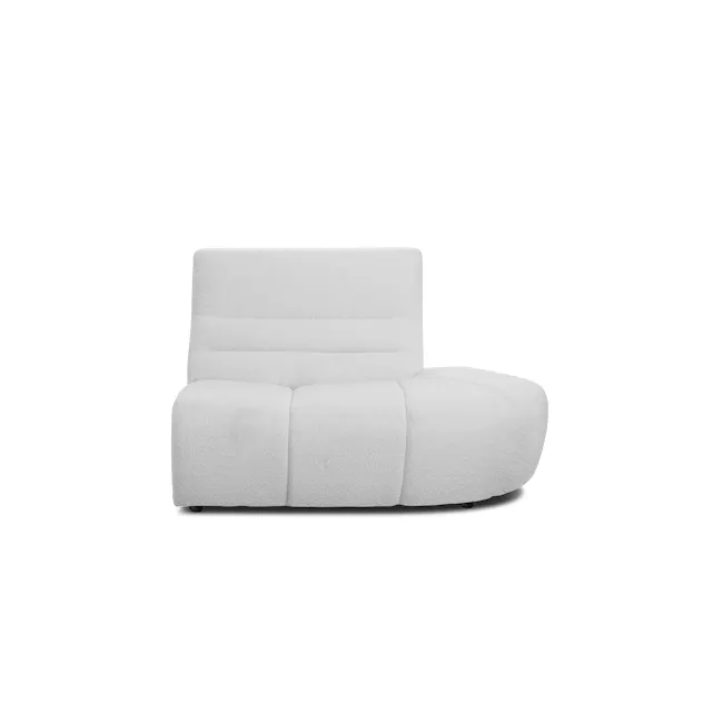 Tara Large Corner Sectional Extended Sofa - Grey - 23 - White upholstered lounge chair, minimalist design, soft fabric