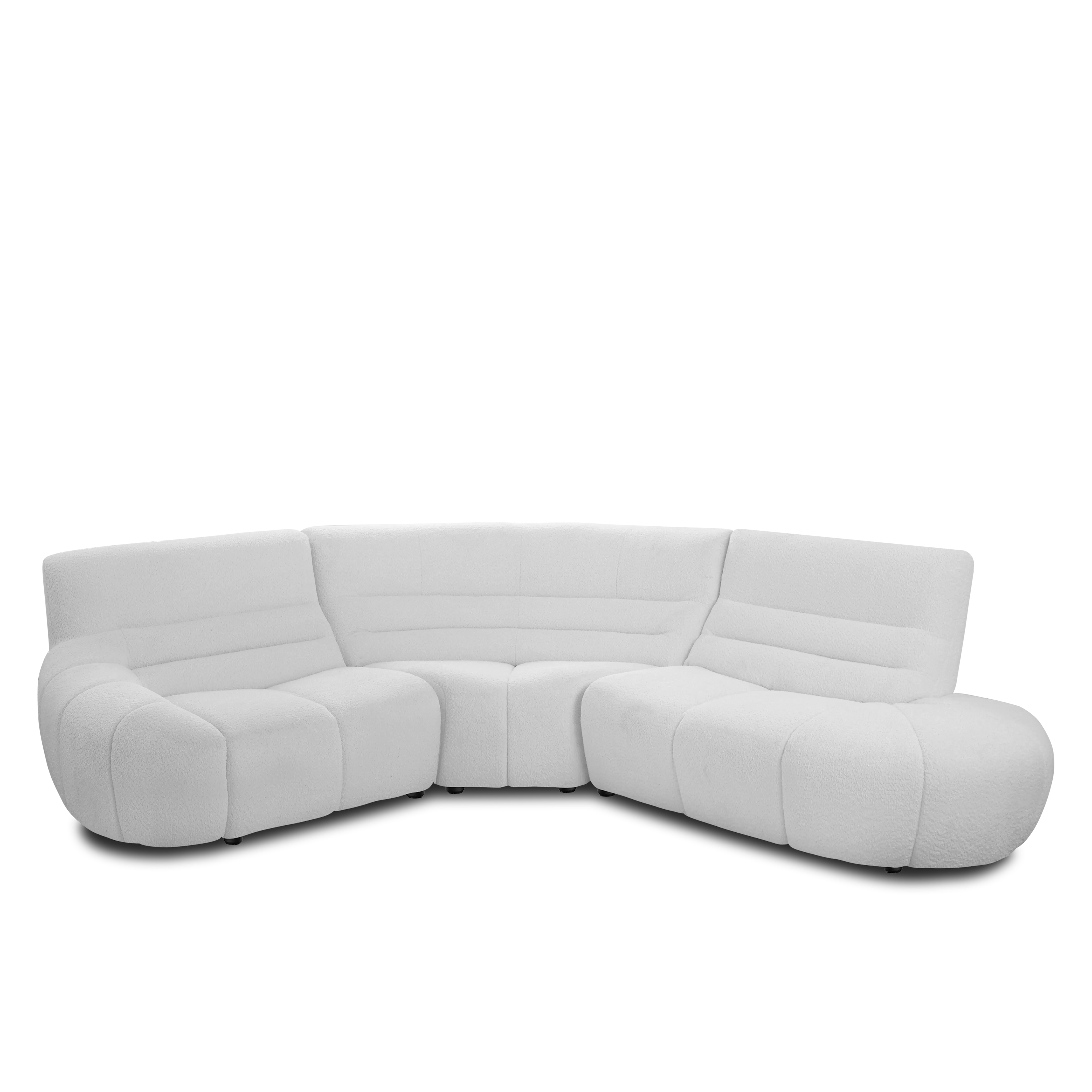 Tara Right Extended Chaise Sofa Unit - Grey - 7