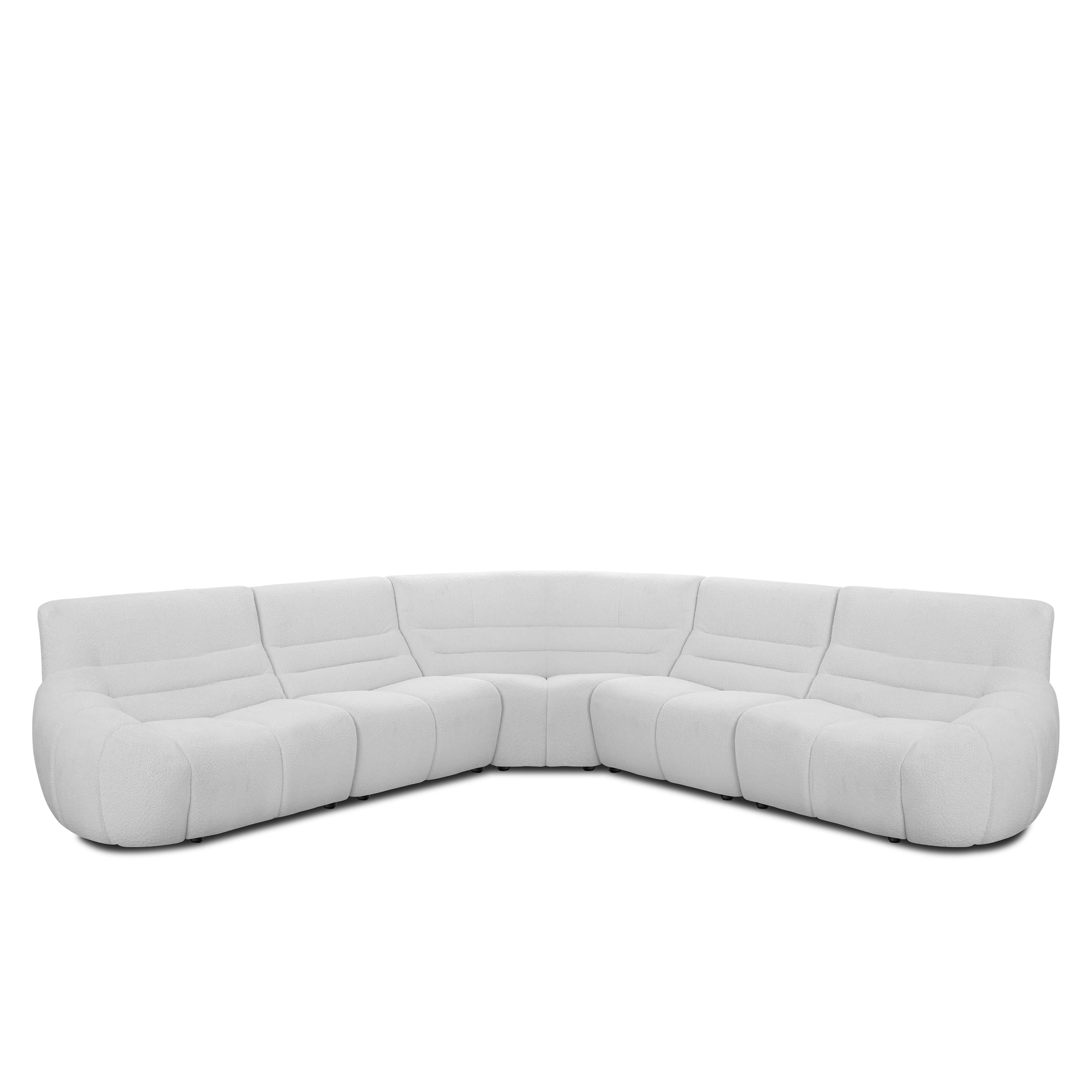 Tara Right Extended Chaise Sofa Unit - Grey - 9 - Sleek, modern white sectional sofa with plush cushions, Elegant