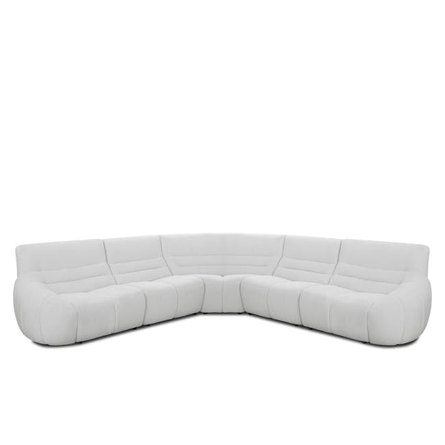 Tara Right Extended Chaise Sofa Unit - Grey - 9 - Sleek, modern white sectional sofa with plush cushions, Elegant