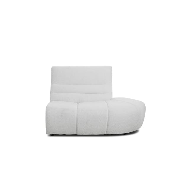 Tara Right Extended Chaise Sofa Unit - Grey - 1 - White upholstered lounge chair, minimalist design, soft fabric upholstery