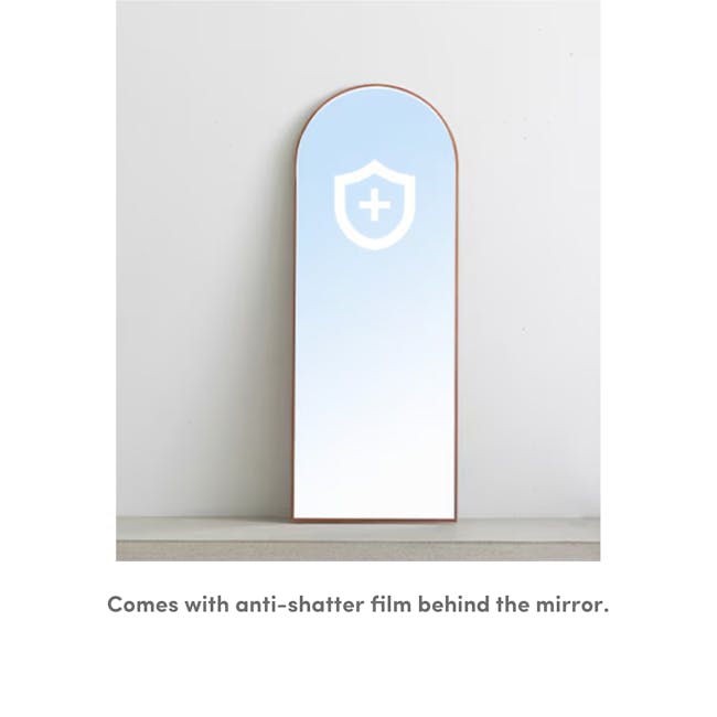 (As-is) Lindsey Arched Frameless Standing Mirror 60cm - Maple Oak - 2 - 16