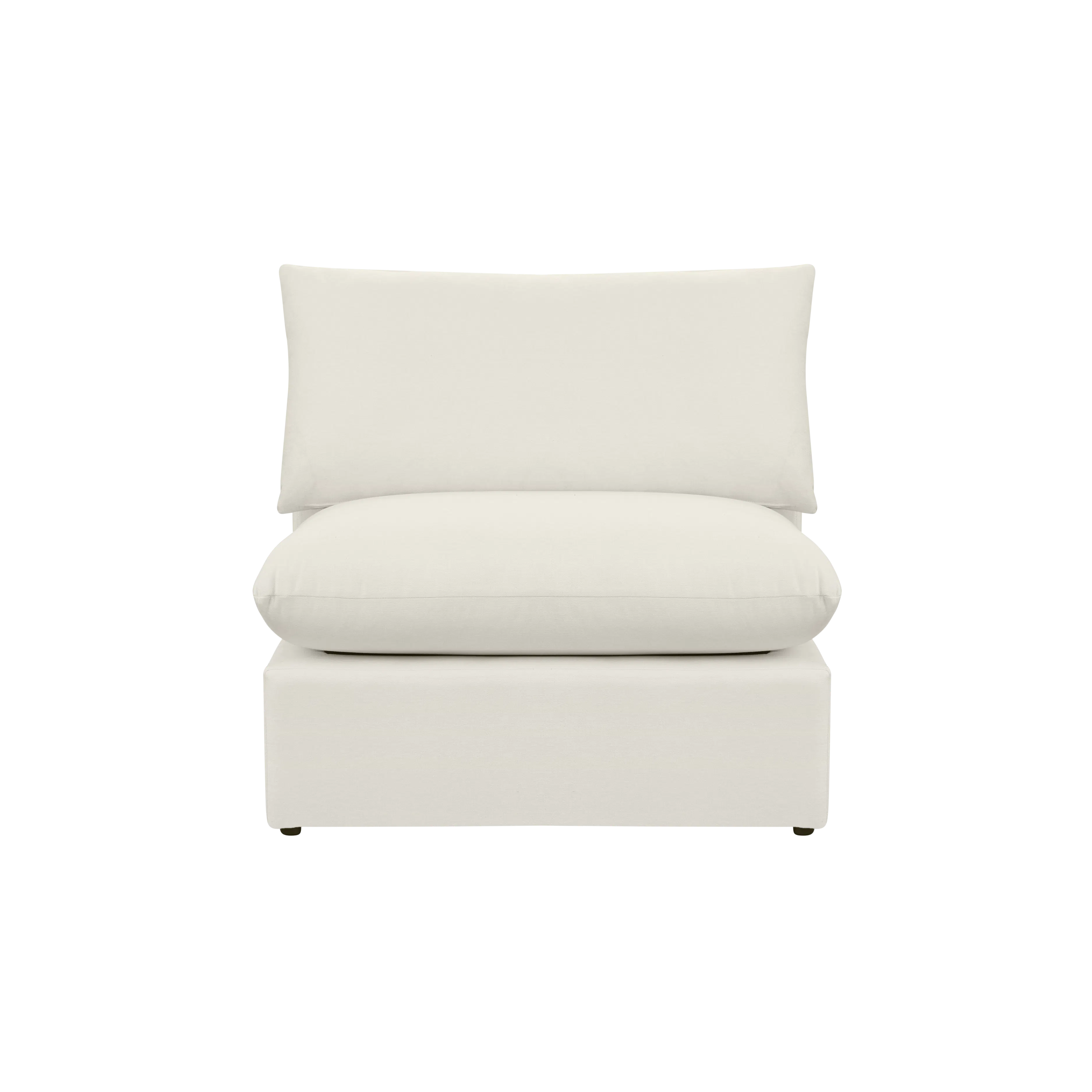 (As-is) Russell Armless Unit - Oat (Eco Clean Fabric) - 26 - White cushion, minimalist sofa, modern decor, elegant seating