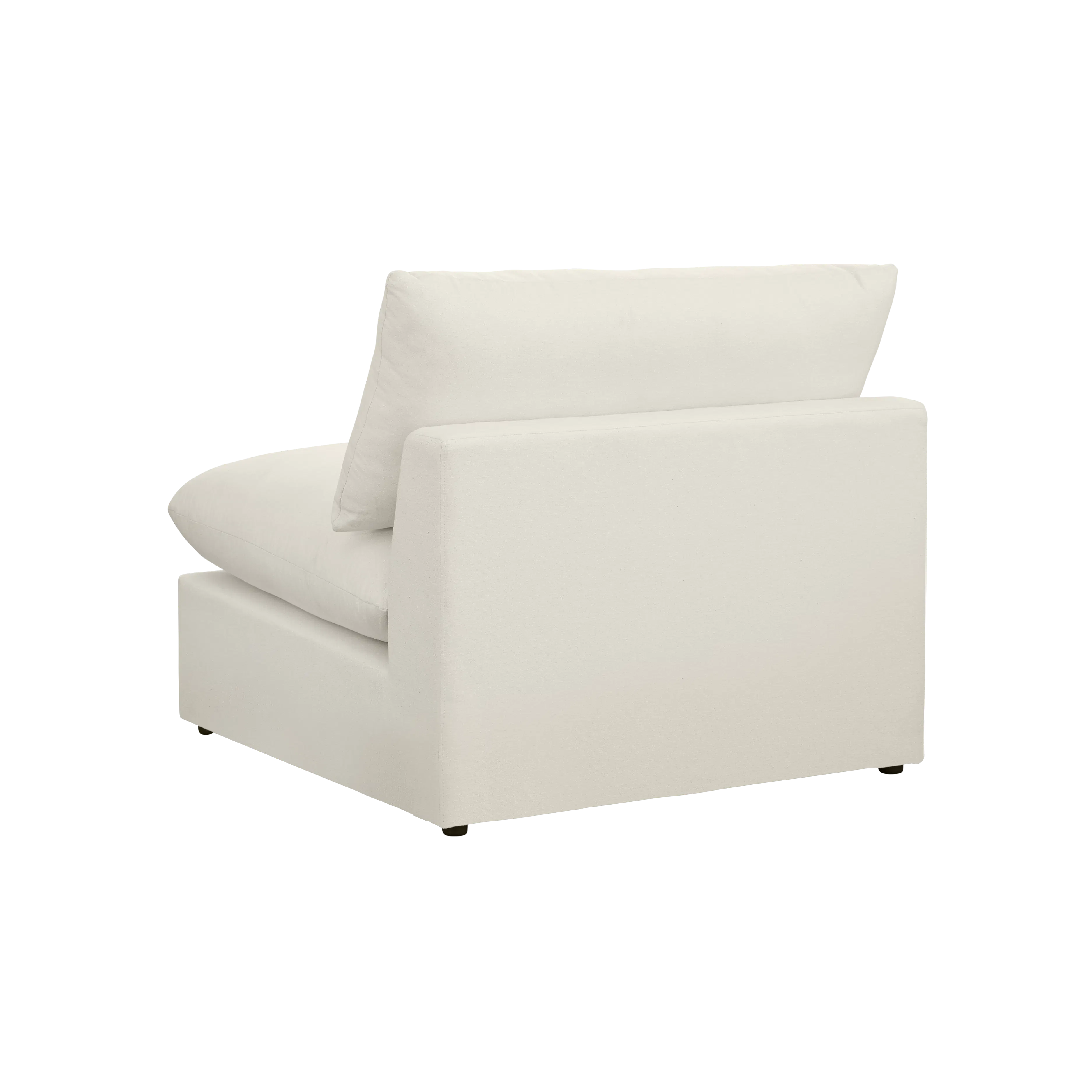 (As-is) Russell Armless Unit - Oat (Eco Clean Fabric) - 21 - Modern minimalist white sofa, sleek design, comfortable