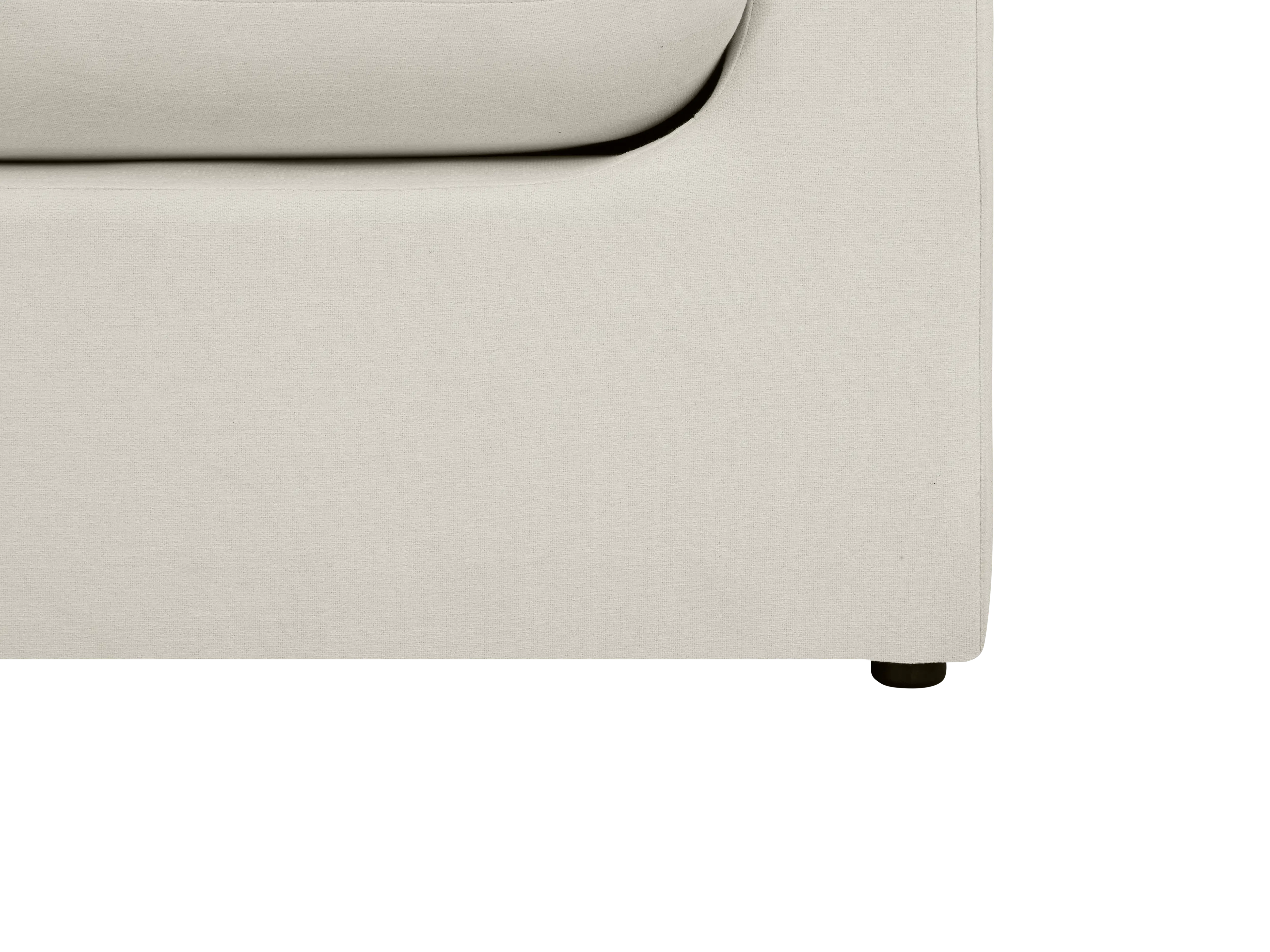 (As-is) Russell Armless Unit - Oat (Eco Clean Fabric) - 23 - Cream-colored fabric sofa, Minimalist design furniture, Soft