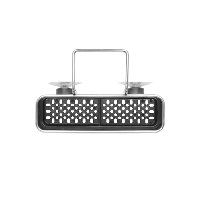 simplehuman Slim Sink Caddy - 5 - Sleek, modern grill with perforated design, Stainless steel grill with two handles, Black