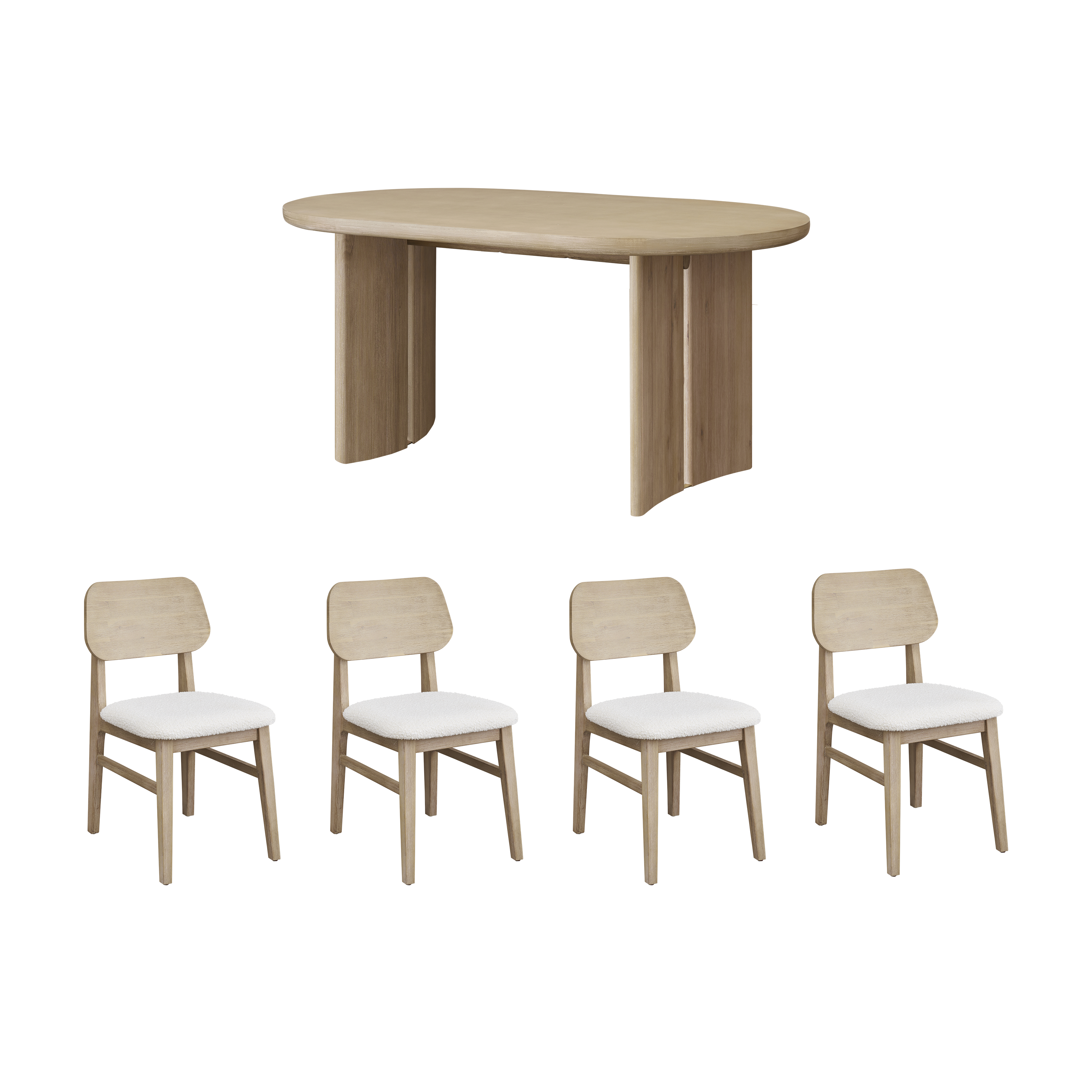 Catania Dining Table 1.6m with 4 Catania Dining Chairs