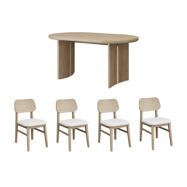 Catania Dining Table 1.6m with 4 Catania Dining Chairs - 0