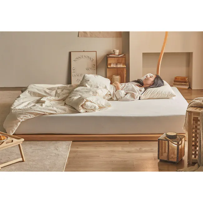 Akira Queen Modular Floor Platform Bed - Oak - 4