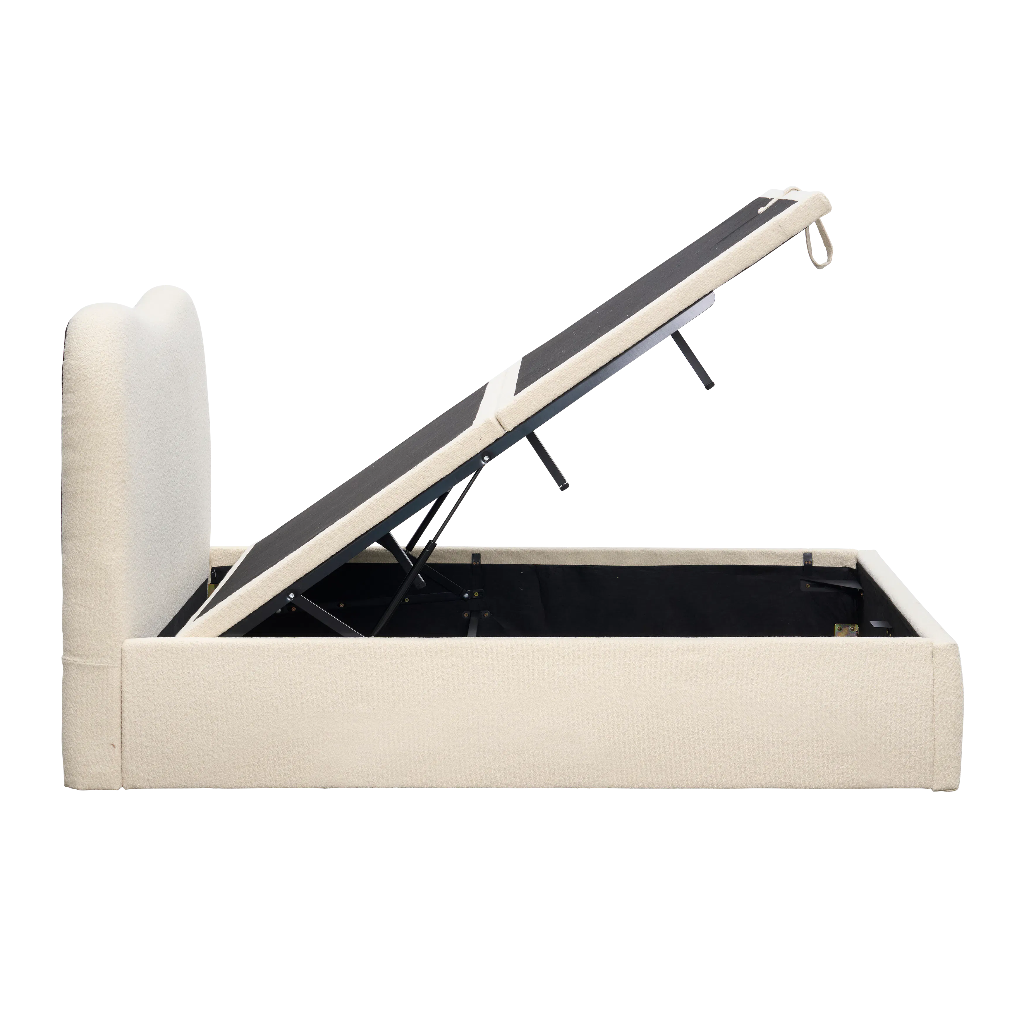 Arianna King Storage Bed - Ivory Boucle - 11