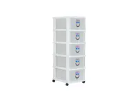 TOYOGO Spazio 5 Tier Cabinet with Wheels - White