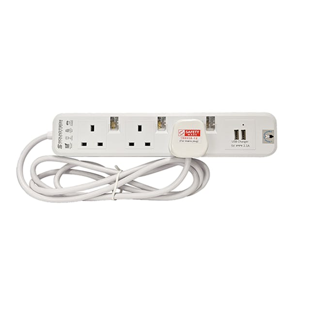 SOUNDTEOH 3 Way Extension Socket With USB PS-132U - 0