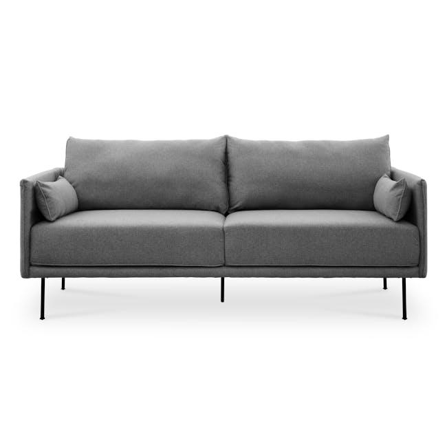 Emerson 3 Seater Sofa in Charcoal Grey with Ormer Lounge Chair in Titanium (Faux Leather) - 1