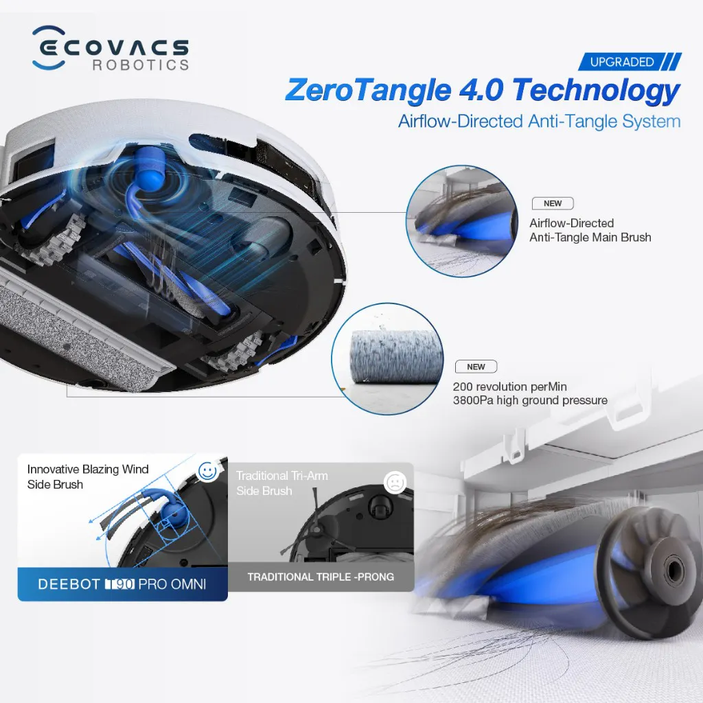 Ecovacs Deebot T90 Pro Omni - White *Free 1 x Cleaning Solution + 1 Year Accessories* - 10